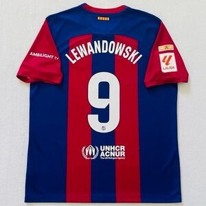 FC Barcelona Lewandowski 2023 24 home
La Liga jersey